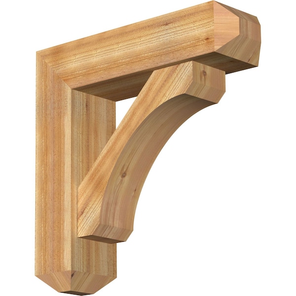 Ekena Millwork Legacy Craftsman Rough Sawn Bracket w/ Offset Brace, Western Red Cedar, 8"W x 30"D x 30"H BKT0806X30X30LEC04RWR - main